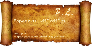 Popeszku Lóránt névjegykártya